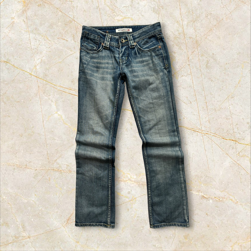 Y2K Japan Style Damen Low Waist Straight Jeans — Size 34 / XS