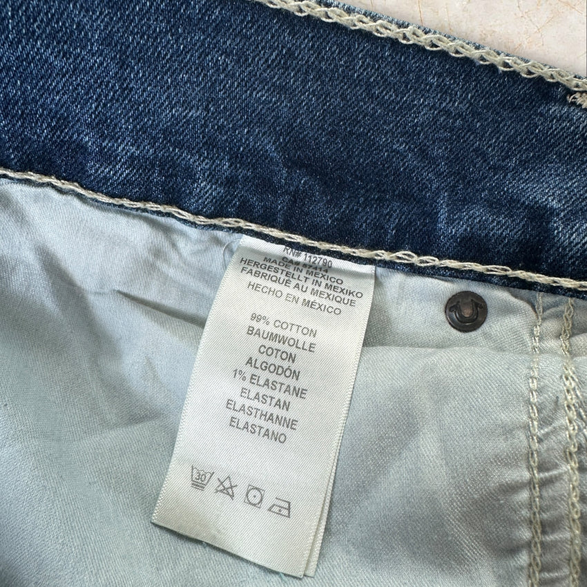 True Religion Y2K Straight Ripped Herren Jeans Size 44 / L