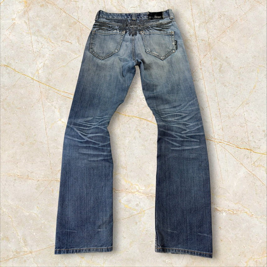 Y2K Big Train Japan Style Herren Straight Jeans Size 36 / XS