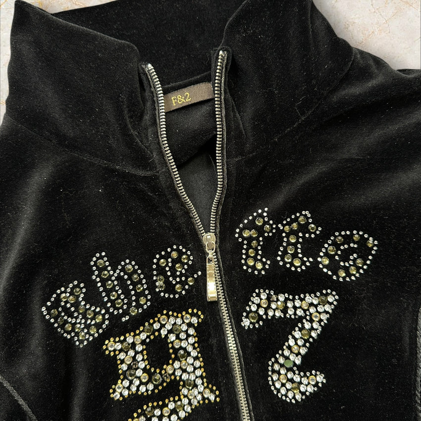 Y2K F&2 Velour Zip Hoodie “Ghetto 97”
