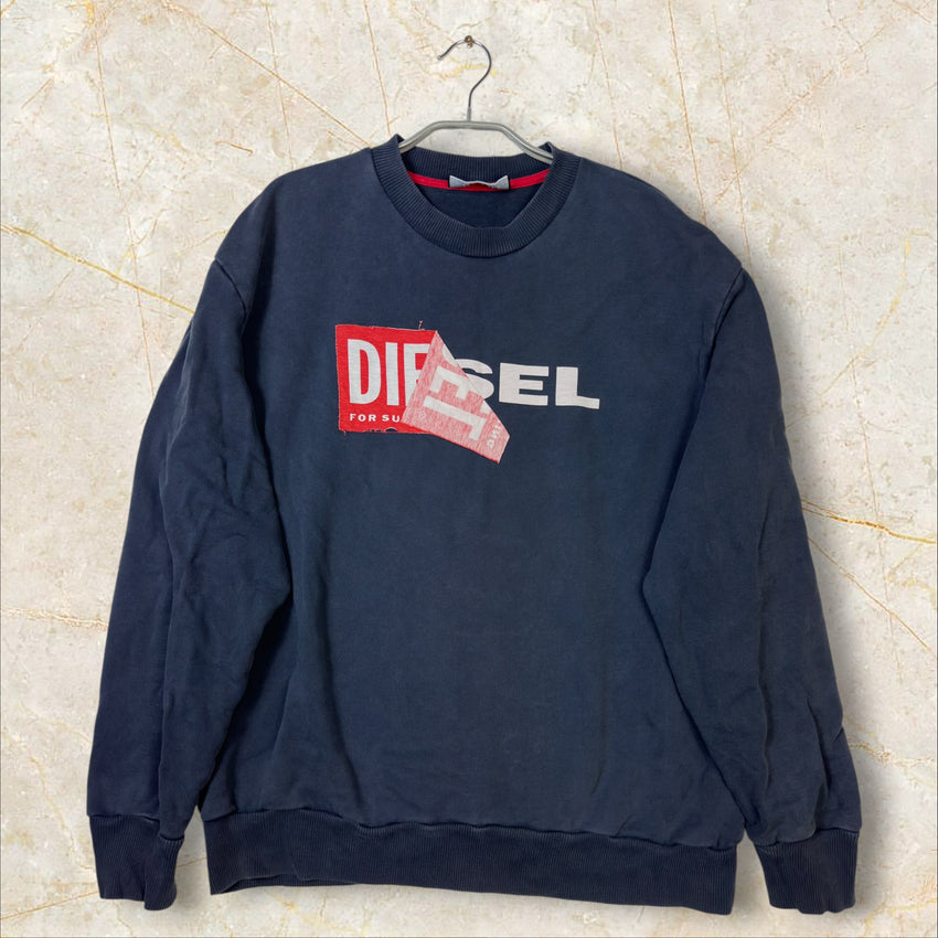 Diesel Herren Oversize Longsleeve / Crewneck Sweatshirt — Vintage Navy Size L