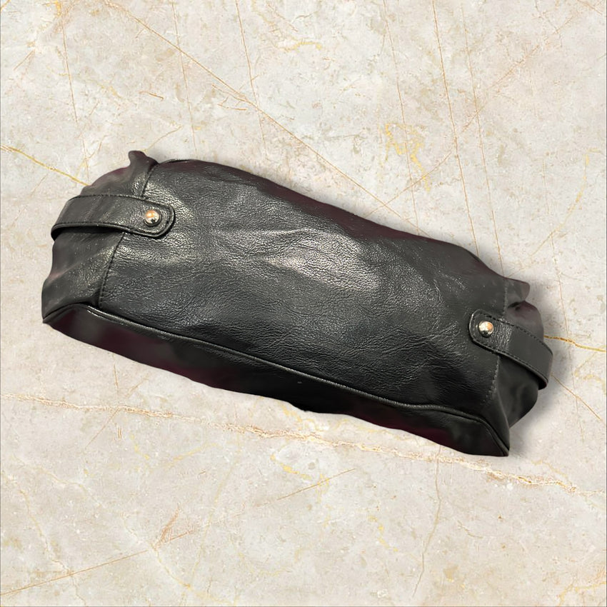 Y2K Guess Big Shoulder Bag – Schwarz Leder