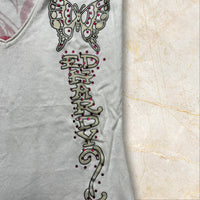 Y2K Ed Hardy V-Neck Shirt Size M