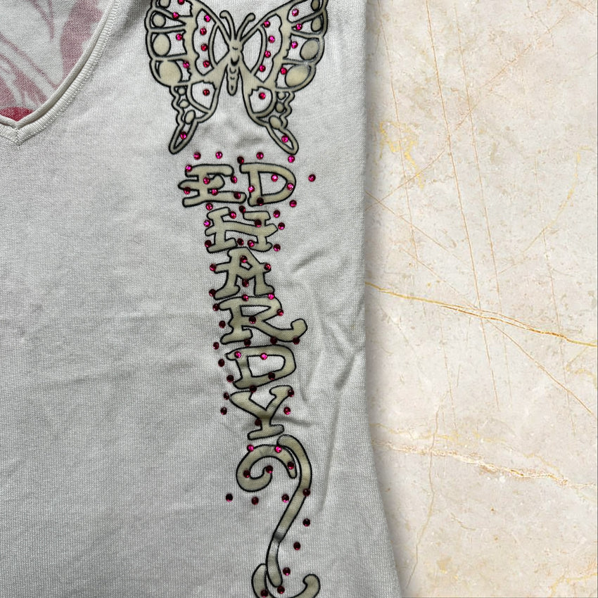 Y2K Ed Hardy V-Neck Shirt Size M