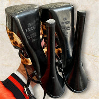 Fendi Y2K Leopard Heels Pumps