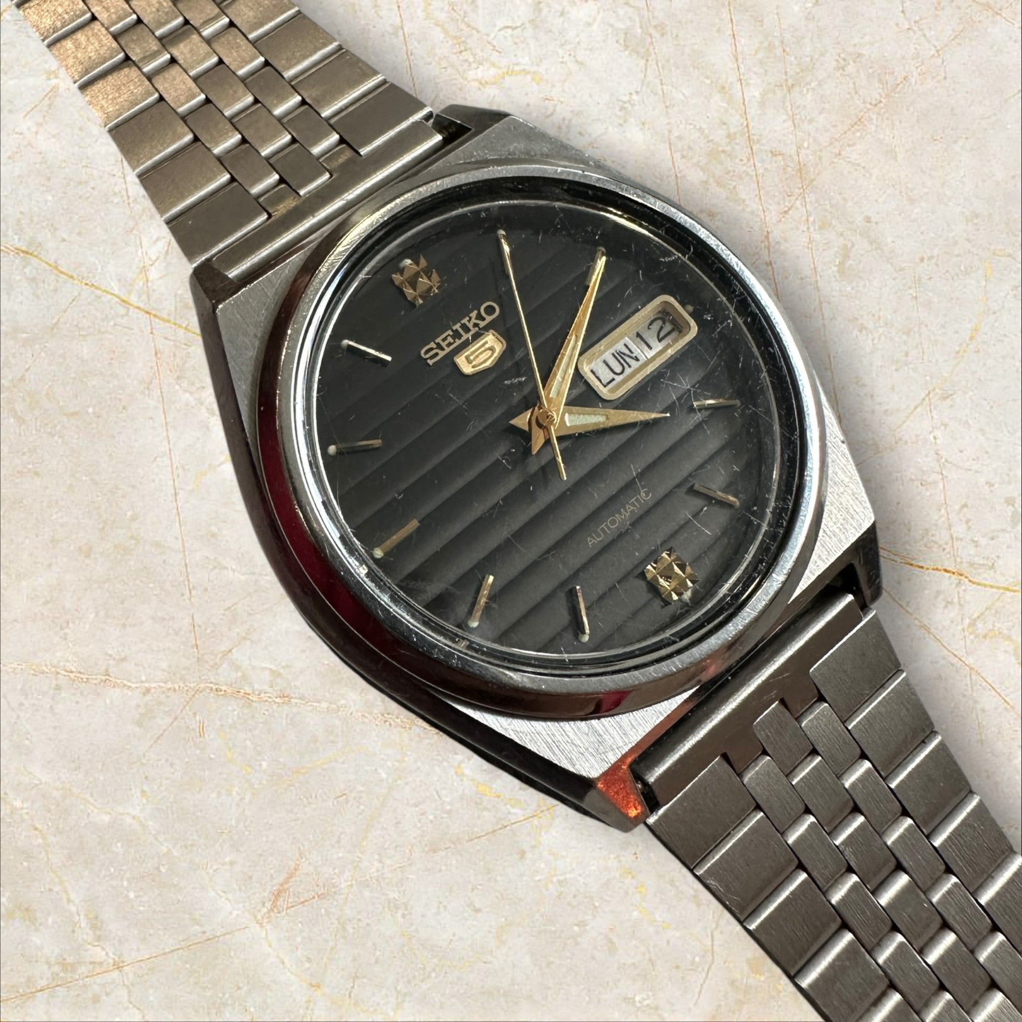 Vintage Seiko 5 Automatic „Jalousien Dial“ Suwa Seikosha — Herrenuhr