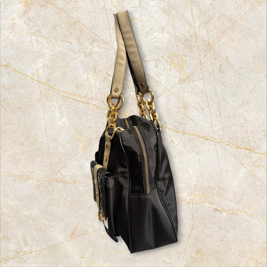 Roberto Cavalli Freedom Vintage Schultertasche — Y2K Multi-Pocket Design