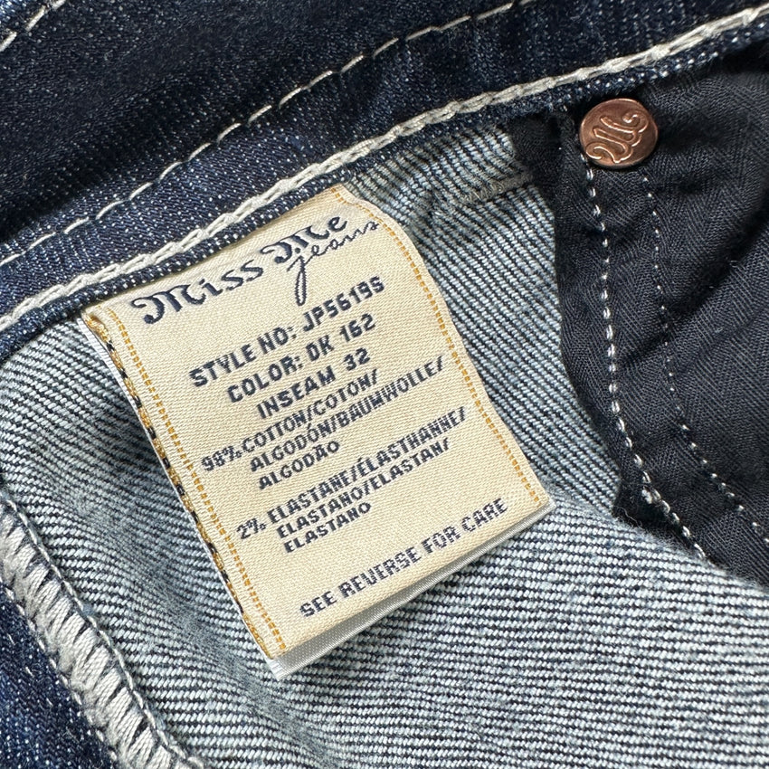 Y2K 2000s Miss Me Skinny Damen Jeans Streetwear Size 42 / XL