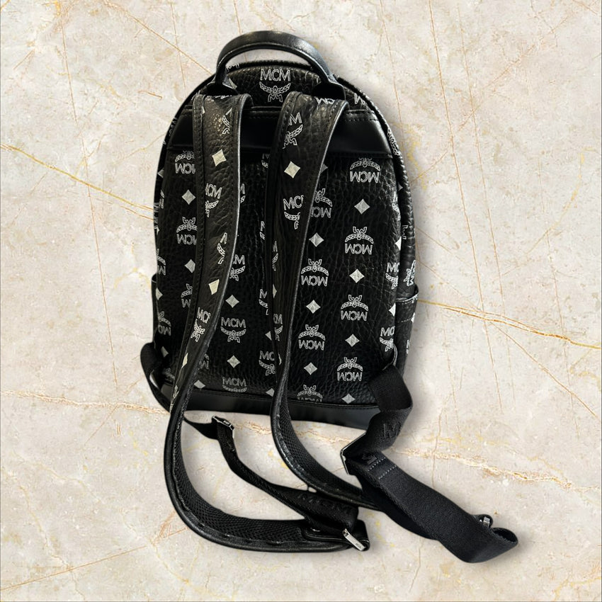 MCM Black Monogramm Unisex Rucksack