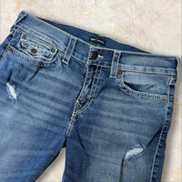 True Religion Y2K Straight Ripped Herren Jeans Size 44 / L
