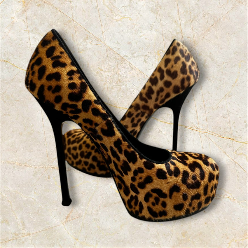 Y2K Yves Saint Laurent Leopard Pumps — Size 38