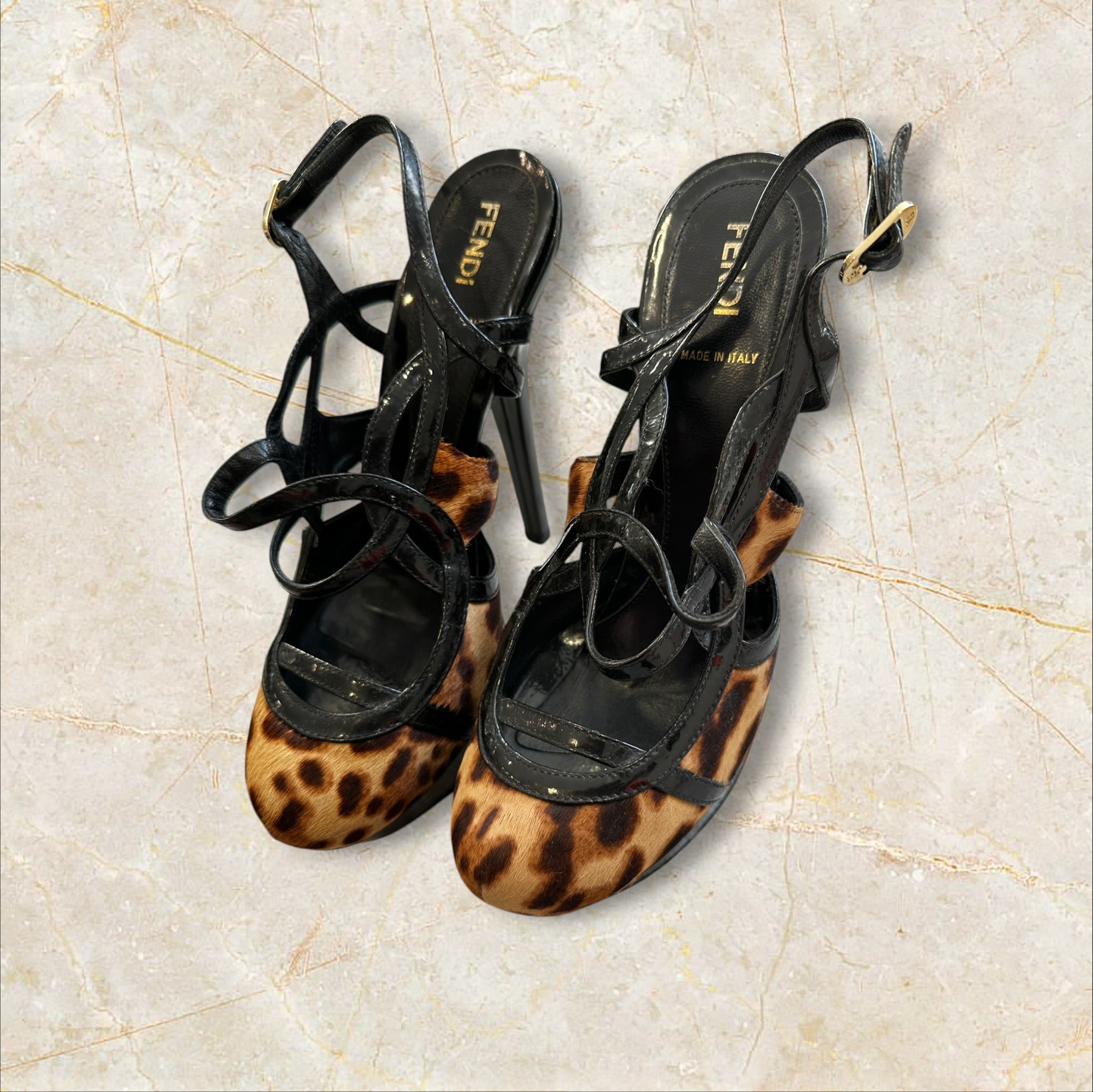 Fendi Y2K Leopard Heels Pumps