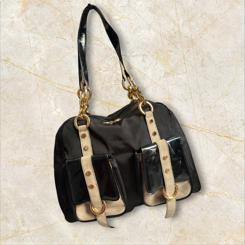 Roberto Cavalli Freedom Vintage Schultertasche — Y2K Multi-Pocket Design