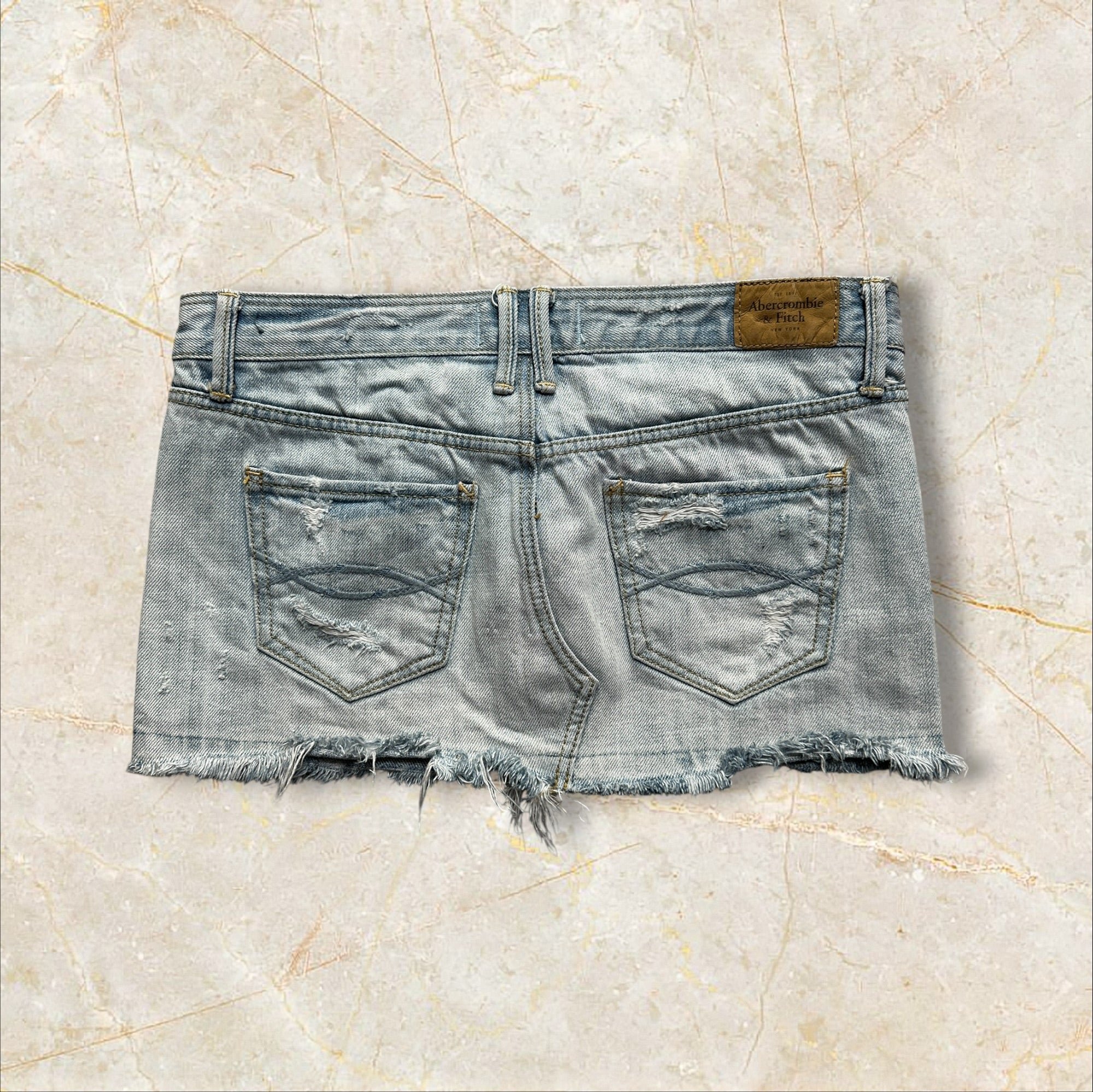 Y2K Abercrombie & Fitch Damen Mini Denim Skirt — Size 36 / S