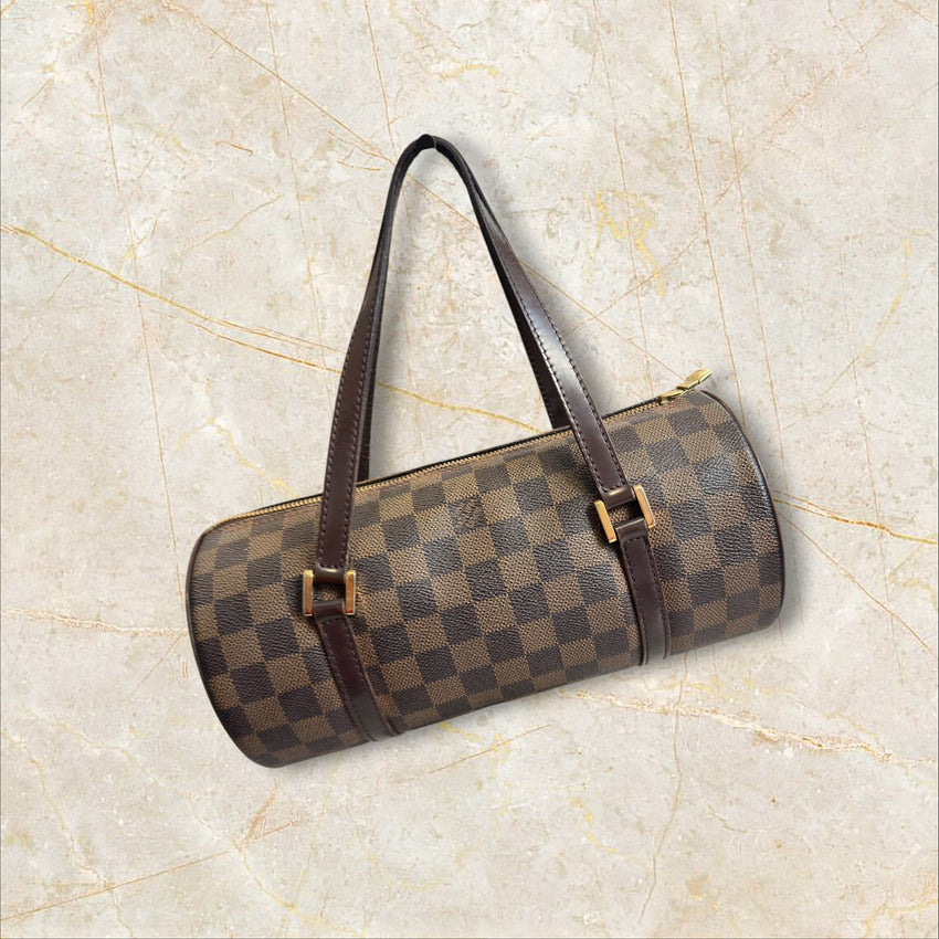 Louis Vuitton Vintage Papillon 30 Damen Schultertasche — Damier Ebene